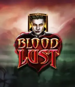 A dark and seductive view of the Blood Lust slot by ELK Studios, featuring gothic vampire symbols and a haunting castle backdrop. The visual emphasizes the slot's enthralling atmosphere, complemented with its innovative game mechanics, attractive for those drawn to the vampire genre.